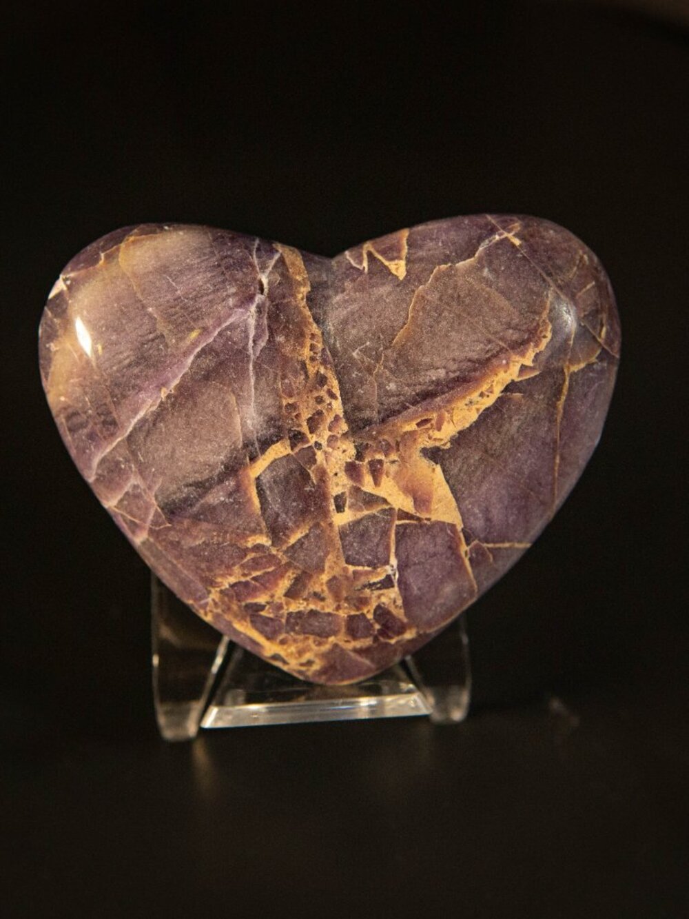 3" Natural Amethyst Heart | Large Polished Purple Crystal | Quartz Heart Healing